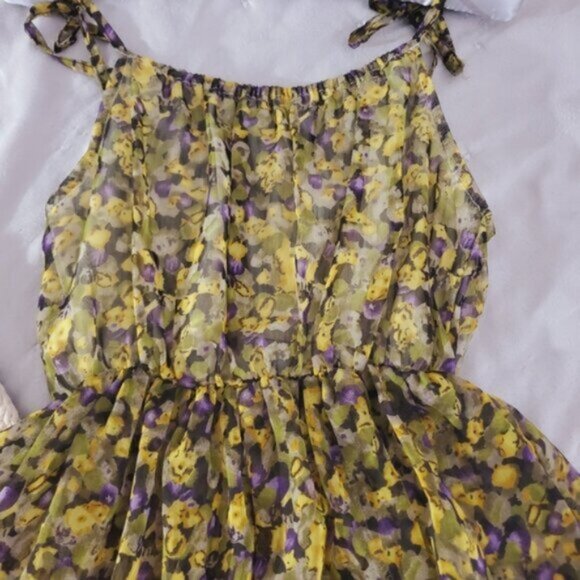 Costa Blanca Vintage Disty Floral Pleated Mini dress - Picture 4 of 12